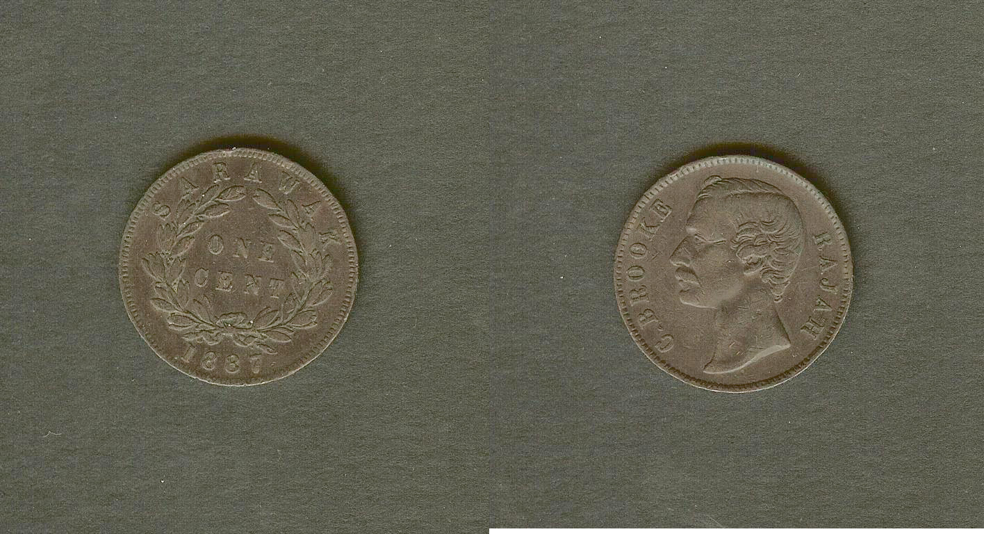 Sarawak 1 cent 1887 aVF